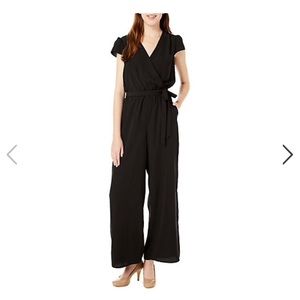 Bebop Short Sleeve Wide Leg Wrap Jumpsuit M